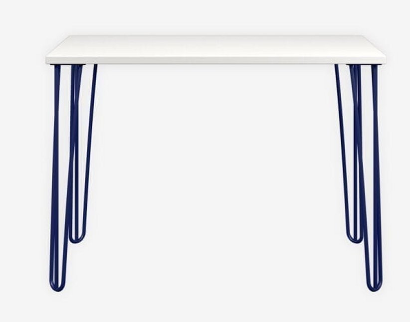 Kleiner Schreibtisch 105 x 60 cm für Homeoffice Tischbeine massiv Stahl Holztischplatte