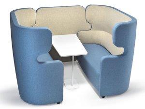 Business-Lounge-Sitzgruppe mit geräuschabsorbierender Diskretionswand