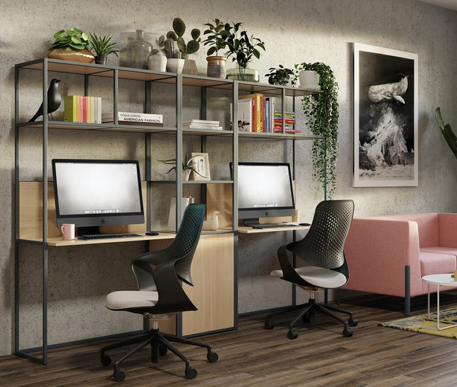 Homeoffice-Möbel mit geringem Platzbedarf, Schreibtisch Regalschränke für Homeoffic