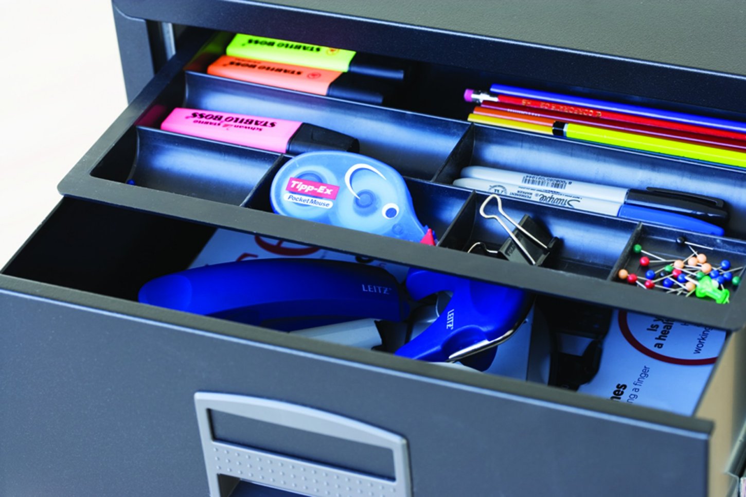 Büro-Stahlcontainer mit Stiftablage