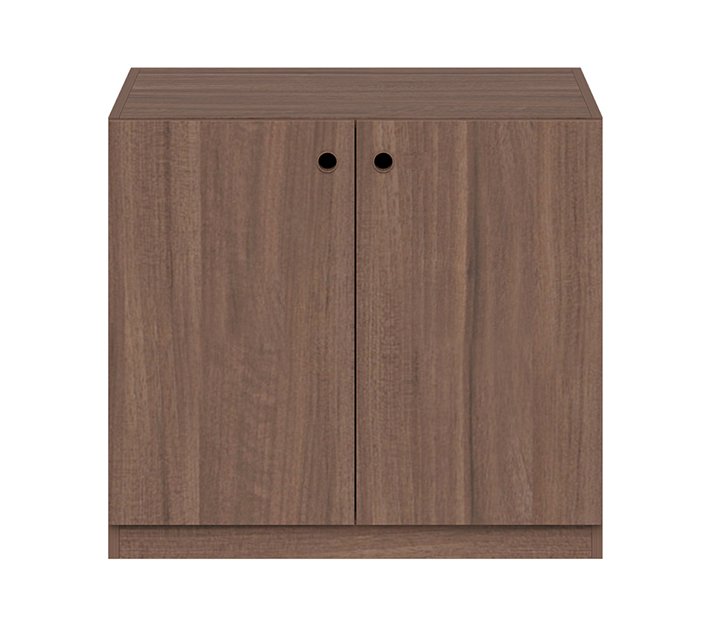 massiver Büro-Holzschrank Walnuss mit Soft-Close-Flügeltüren