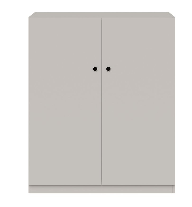 massiver Büro-Holzschrank mit sanft schließenden Flügeltüren 