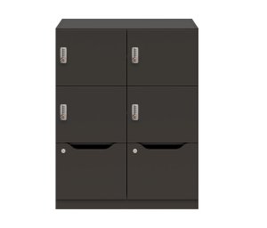 schwarzer Schließfachschrank 4 Schließfächer mit Zahlenschlösser