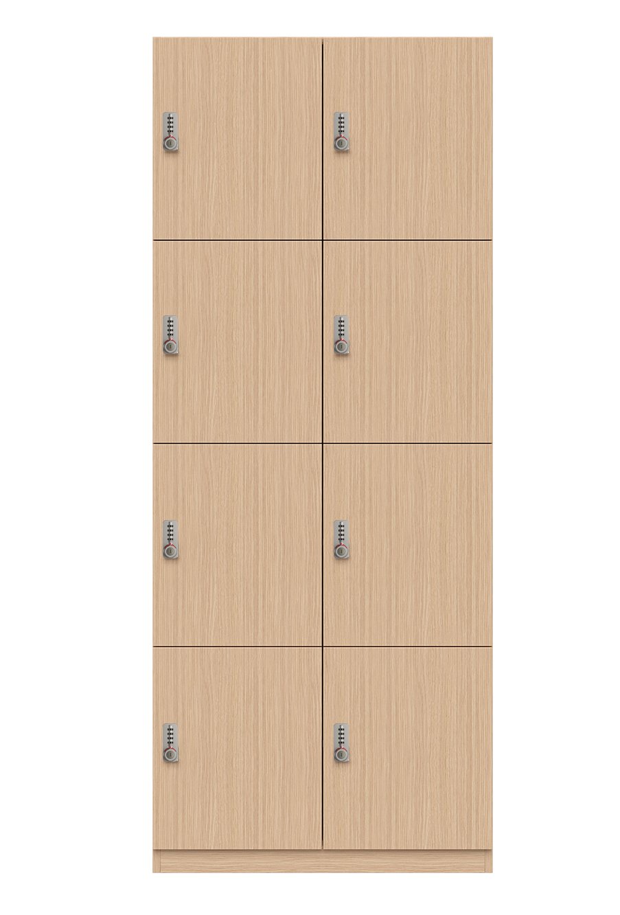 Schließfachschrank massive Eiche-Holzdekor