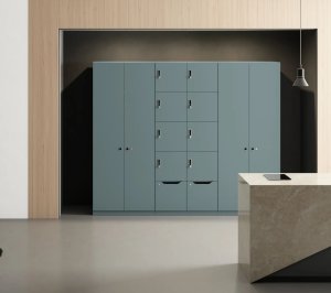 moderner Schließfach-Holzschrank mit RFID-Schlösser