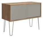 Büro-Sideboard Nussbaum / lichtgrau