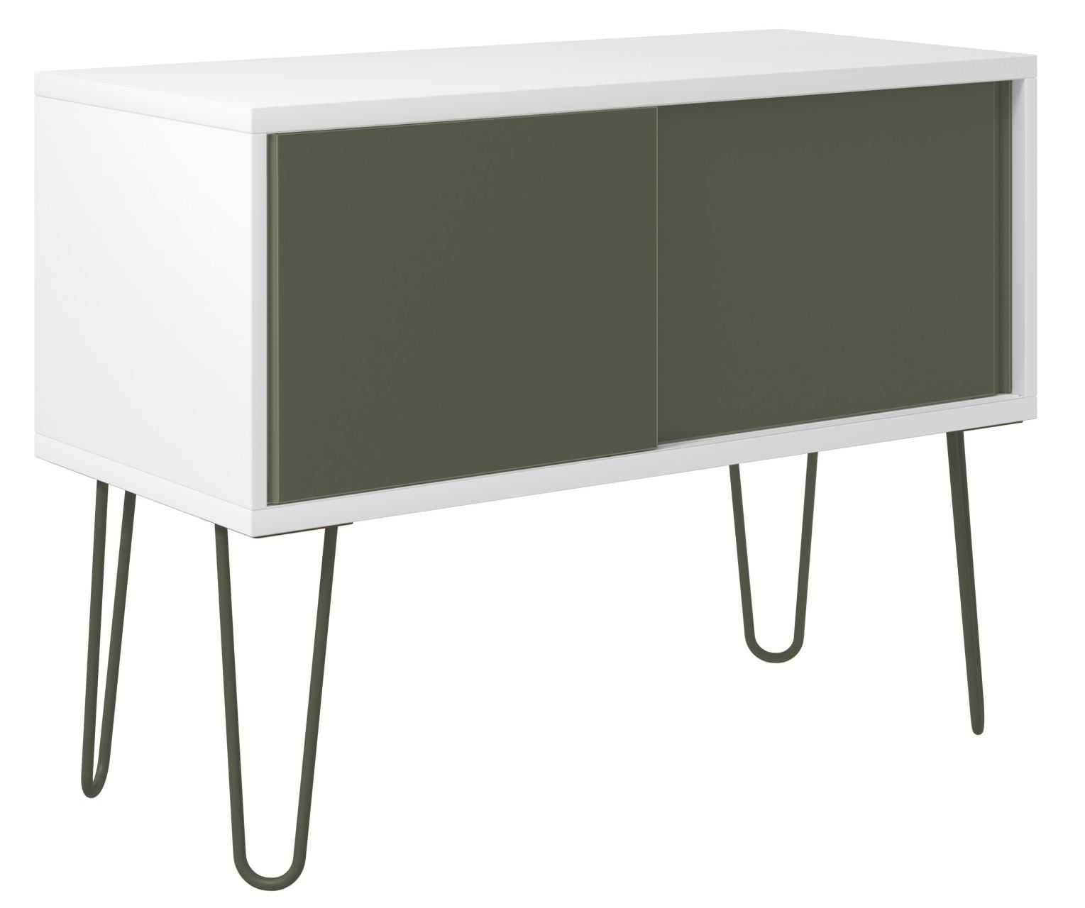 Schönes preiswertes Staufach-Sideboard Stahl-Schiebetüren