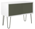 Büro-Sideboard weiß / olivgrün