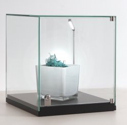 Aufsatzvitrine ohne Profilrahmen Glas-auf-Glas UV-verklebt