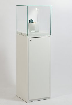 Sockelvitrine mit Glashaube abnehmbar verriegelbar Staufach-Sockel abschließbar