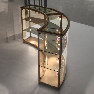 viertelrunde Thekenvitrine abschließbar