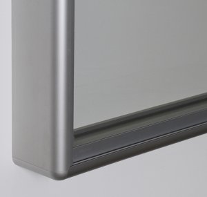 Innenbereich-Schaukasten mit gerundeten Aluminium-Profile silber