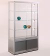 rechteckige Standvitrine mit Unterschrank
