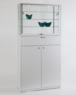 Shopvitrine Breite x Tiefe x Höhe 100 x 40 x 200 cm mit großem Unterschrank