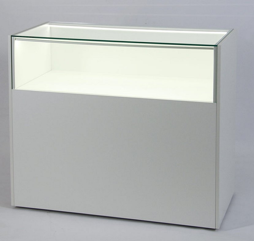 abschließbare Thekenvitrine mit Auslagen-Auszug