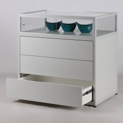 moderne Sideboard-Vitrine abschließbar