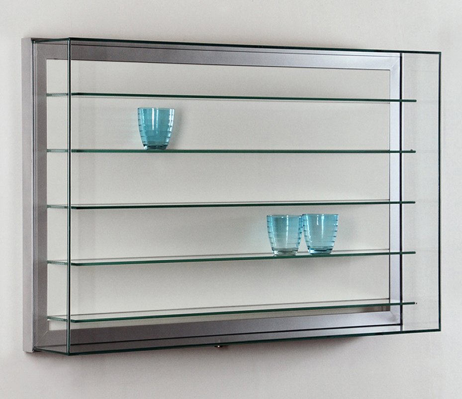 abschließbare Hängevitrine mit aufklappbarer Glashaube