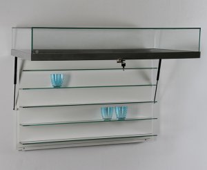 Wandvitrine schwarz 120 x 85 cm geringe Bautiefe 20 cm