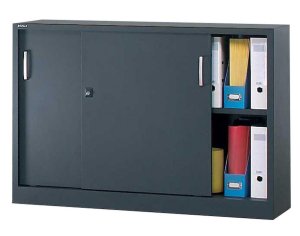 preiswerter Büro-Stahlschrank Schiebetüren abschließbar