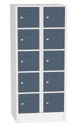 Schließfachschrank 80 x 185 cm mit 10 Schließfächer