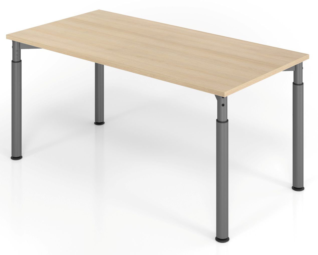 Schreibtisch mit robuster Tischplatte Eiche-Holz Stahlgestell