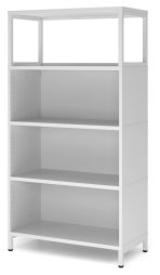 weißer Büro-Regalschrank mit offenem Regalfach