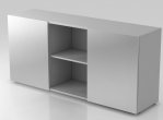 lichtgraues Büro-Sideboard mit 2 Schiebetüren