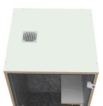 Telefonkabine mit Deckenbelüftung
