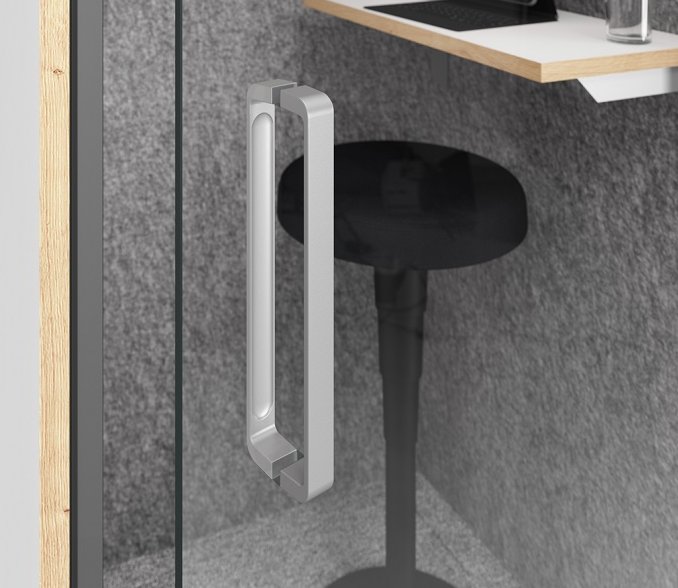 schallgeschützte Büro-Telefonkabine mit magnethaftender Glastür