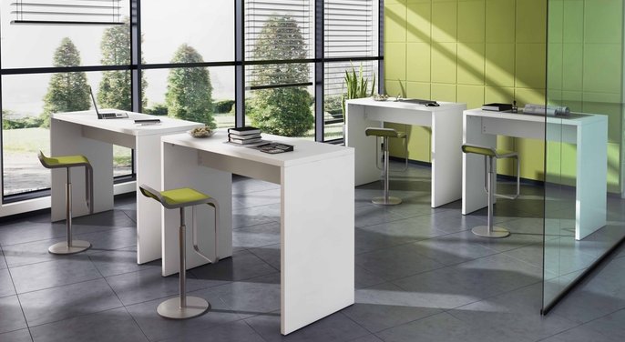 standsicherer Besprechungs-Thekentisch mit Mantelhaken