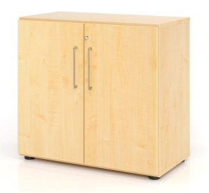 moderner Büroschrank in 2 Ordnerhöhen mit abschließbaren Flügeltüre