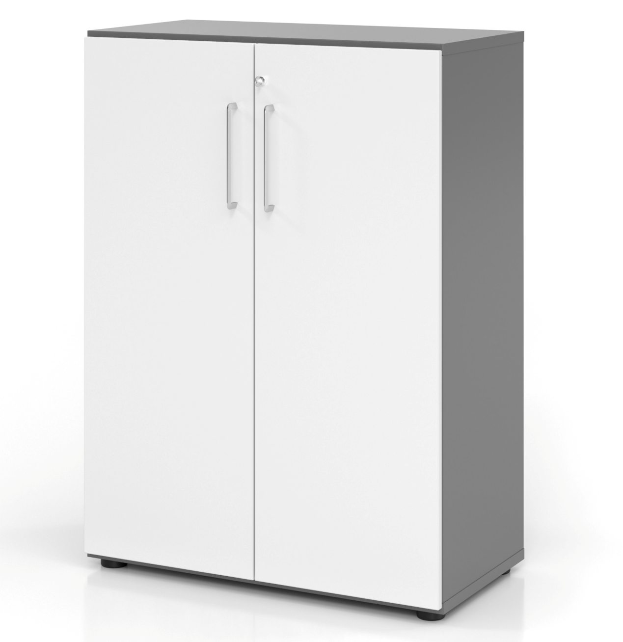moderner Büroschrank Höhe = 110 cm  Breite = 110 cm mit abschließbaren Flügeltüren