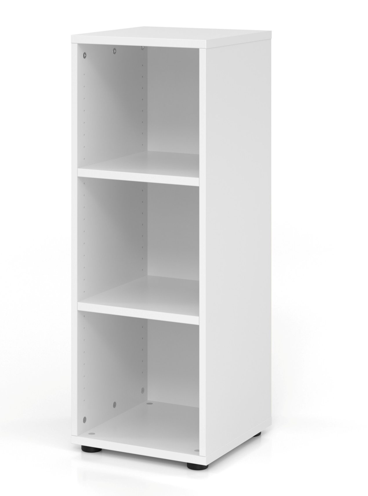 weißer Büro-Regalschrank mit 3 offene Schrankfächer