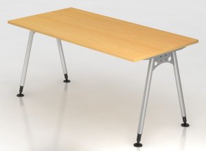 höhenverstellbarer Schreibtisch mit horizontaler Kabelwanne