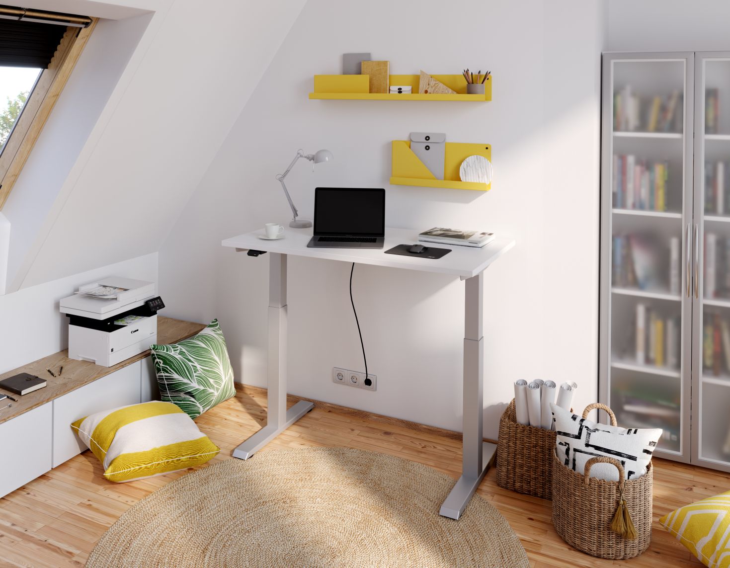 Sitz-Steharbeitstisch geringer Platzbedarf für Homeoffice