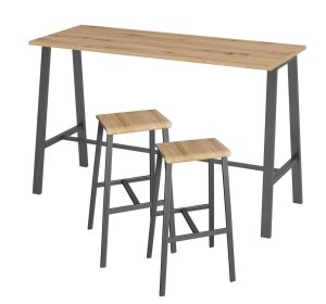 preiswertes Stehtisch-Set mit massiven Stehtisch und 4 Barhocker