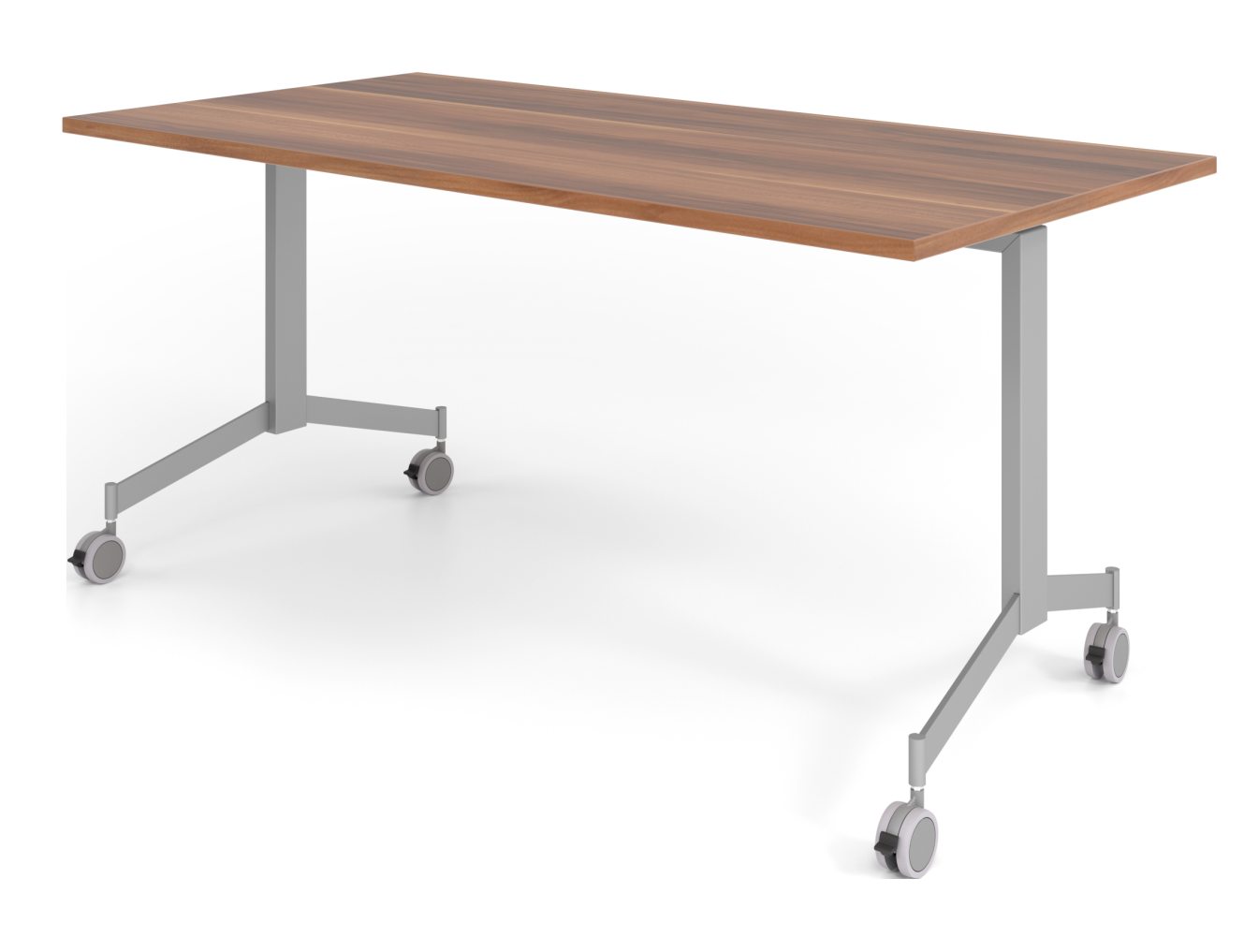 platzsparender Klapp-Schreibtisch 160 x 80 cm mit Laufrollen und einklappbarer Tischplatte