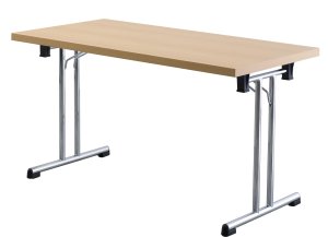 zusammenklappbarer und platzsparend lagerbarer Seminartisch