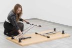Seminartisch mit einkklappbarem Stahlrohrgestell