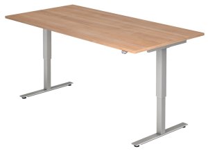 Sitz-Stehbürotisch große Tischplatte 200 x 100 cm Arbeitshöhe elektrisch einstellbar