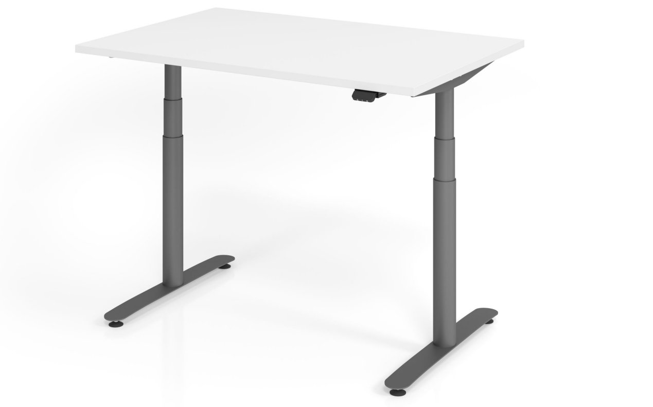 Kleiner Homeoffice-Sitz-Stehbürotisch mit Bluetooth-Funktion elektrisch einstellbar