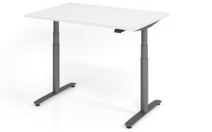 kompakter Sitz- / Stehbürotisch 120 x 80 cm für das Homeoffice