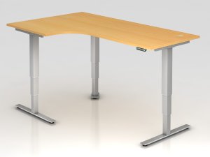 elektrisch höhenverstellbarer Winkelschreibtisch als Steharbeitstisch