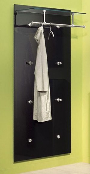 schwarze moderne Glas-Wandgarderobe 