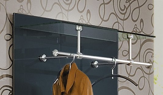schwarze Glas-Wandgarderobe 