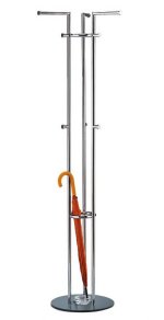 Edelstahlgarderobe mit Schirmständer