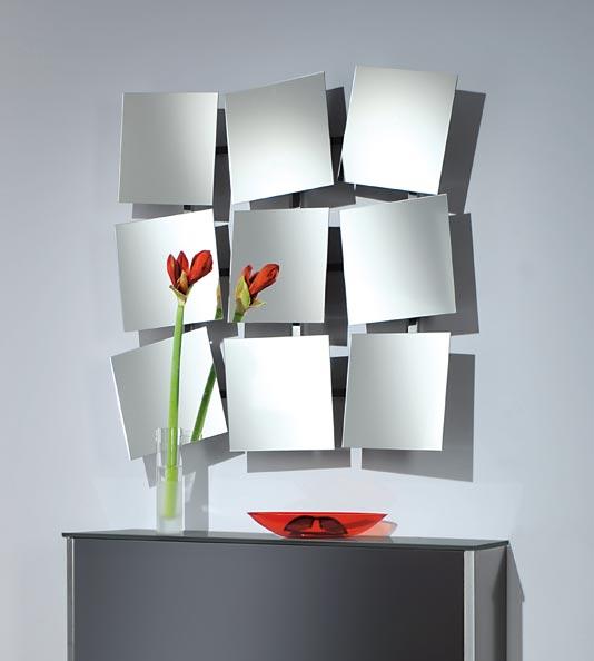 Design-Wandspiegel mit 9 Einzelspiegel