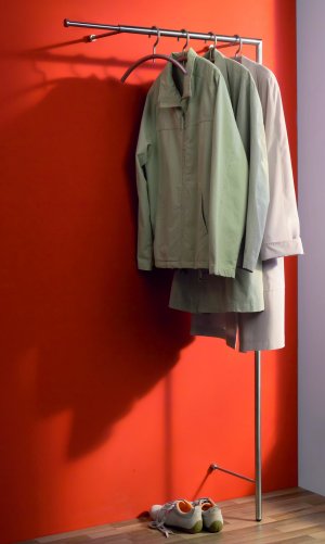 Edelstahl-Wandgarderobe Teleskop-Garderobenstange