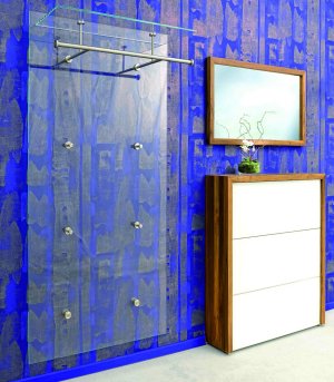 elegante Wandgarderobe aus robustem Klarglas