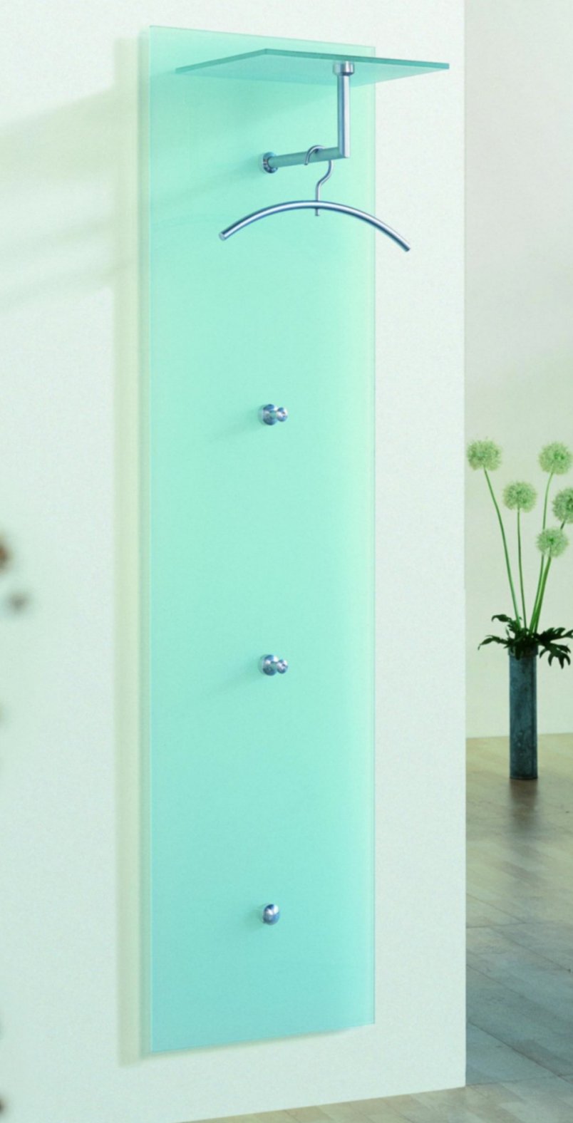 Glaspaneel-Wandgarderobe Glas satiniert
